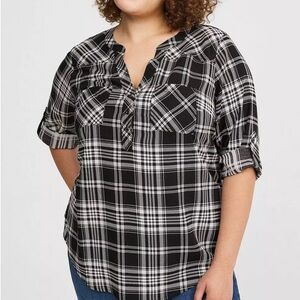 Plus Size Torrid Black and White Blouse/ Shirt